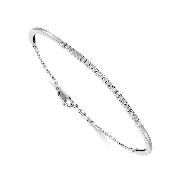 Signature Diamond Bangle with One Monogram