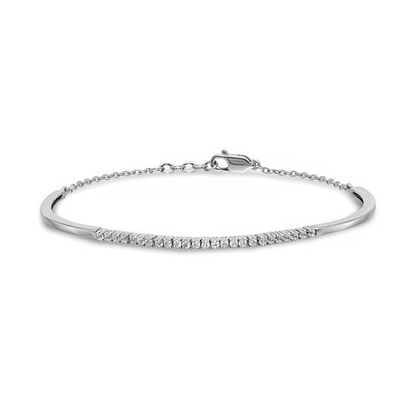 Signature Diamond Bangle with One Monogram