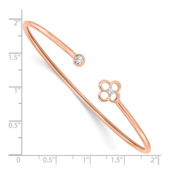 Fluted Gold Bangle 14K Rose Gold / 17 cm