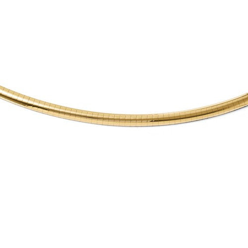 14kt. Yellow Gold 2mm Wide 17 Long Omega Style Necklace