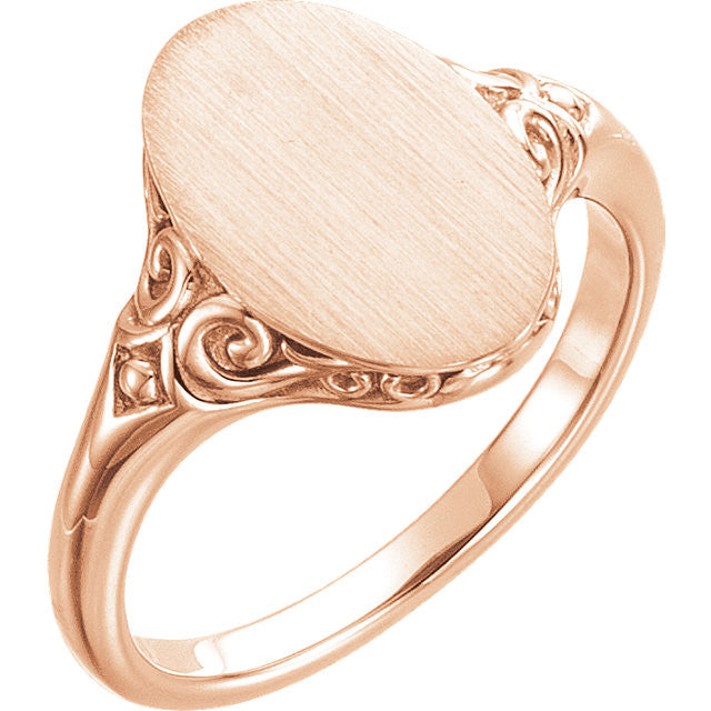 14x12mm Oval Signet Ring with Monogram – Mirai Jewellery